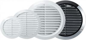 img 1 attached to 4" Grey Round Soffit Vent Cover With Flange, Built-In Fly Screen Mesh For HVAC Ventilation