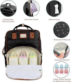 img 3 attached to 👶 Gearking Baby Diaper Bag Backpack: 3-in-1 Nappy Backpack with Changing Station & Bassinet Bed Mat Pad – Men, Women and Dad Friendly Travel Bag with Stroller – Large Capacity