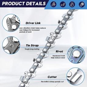 img 2 attached to Seesii Mini Chainsaw Chain Replacement Pack Of 4 - 6 Inch, .043" Gauge, 1/4" LP Pitch, 36 Drive Links - Fits All Mini Chainsaw Brands - Includes FREE Chain Sharpener File