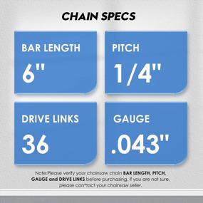 img 3 attached to Seesii Mini Chainsaw Chain Replacement Pack Of 4 - 6 Inch, .043" Gauge, 1/4" LP Pitch, 36 Drive Links - Fits All Mini Chainsaw Brands - Includes FREE Chain Sharpener File