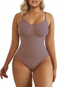 img 4 attached to Tone Your Figure Instantly With SHAPERX Tummy Control Bodysuit - Seamless Sculpting Thong Body Shaper For Women
