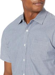 img 2 attached to Stylish and Comfortable: Amazon Essentials Regular Fit Short Sleeve Stripe Men's Clothing and Shirts