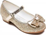 mary jane glitter princess dress shoes for kids toddler girls wedding bridesmaids heels flower logo