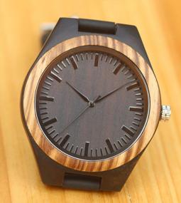 img 1 attached to Bamboo And Leather: The Perfect Combination For Men'S Full Wood Watch