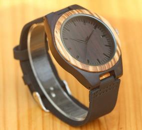 img 3 attached to Bamboo And Leather: The Perfect Combination For Men'S Full Wood Watch