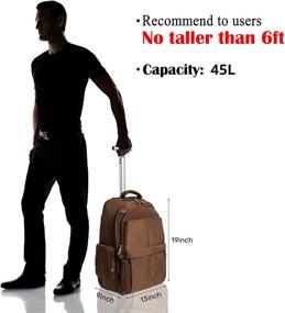 img 3 attached to 🎒 HollyHOME 19" Wheeled Rolling Backpack: The Perfect Business Laptop Travel Bag for Men and Women in Brown