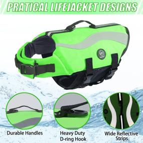 img 1 attached to 🐶 EMUST Dog Life Jacket - Reflective & Adjustable Life Vests for Small/Medium/Large Dogs - Durable Water Vest with Front Neck Float