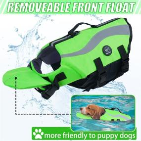 img 3 attached to 🐶 EMUST Dog Life Jacket - Reflective & Adjustable Life Vests for Small/Medium/Large Dogs - Durable Water Vest with Front Neck Float