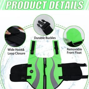 img 2 attached to 🐶 EMUST Dog Life Jacket - Reflective & Adjustable Life Vests for Small/Medium/Large Dogs - Durable Water Vest with Front Neck Float