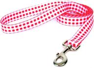 🐶 yellow dog design gingham red leash, xs 3/8&#34; x 60&#34; (5 ft.) - improved seo logo