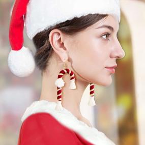 img 1 attached to Add Festive Sparkle To Your Look With ALoveSoul Christmas Earrings - Christmas Tree, Apple, And Ball Asymmetric Designs
