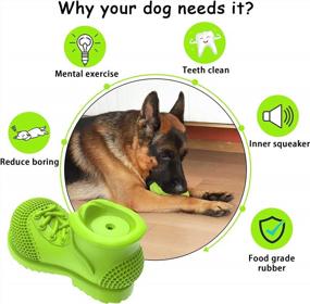 img 3 attached to Tough And Durable Shoe-Shaped Dog Chew Toy For Large Dogs, Reducing Plaque And Tartar Buildup, Rubber Squeaky Chew Toy For Teeth Cleaning, AikoPets (Grass Green Color)