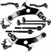 lsailon suspension kit for toyota sienna 2004-2010 - includes 10 pieces: lower control arm, inner tie rod end, outer tie rod end, sway bar link, lower ball joint logo