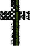 🚓 thin green line crosses - k9king subdued us flag reflective decal logo