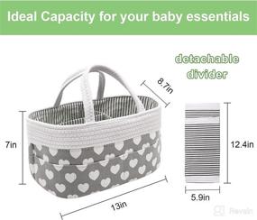 img 3 attached to 👶 Chengruishun Baby Diaper Caddy Organizer - Grey Rope Basket for Changing Table, Crib, and Portable Nursery Storage Bin - Newborn Registry Gift and Shower Stackers & Caddie for Boys