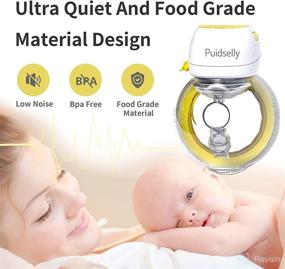 img 1 attached to 🤱 Puidselly Hands-Free Electric Double Breast Pump - Wearable and Rechargeable Milk Pump with LCD Display, Silent Operation and Adjustable Flange Size (27/24/21mm)