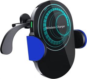 img 4 attached to 🧲 Blue Magnetic Wireless Car Charger with MagSafe, Air Vent Phone Holder - Compatible with iPhone 13/13 Pro/13 Pro Max/13 Mini/12/12 Pro/12 Pro Max/12 Mini