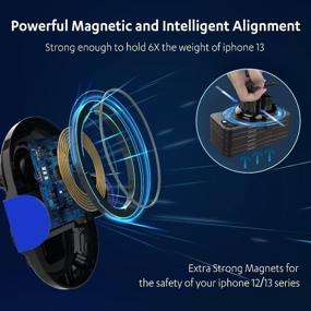 img 3 attached to 🧲 Blue Magnetic Wireless Car Charger with MagSafe, Air Vent Phone Holder - Compatible with iPhone 13/13 Pro/13 Pro Max/13 Mini/12/12 Pro/12 Pro Max/12 Mini