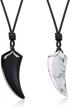 unique wolf tooth amulet stone couples pendant necklaces - perfect matching gift! logo