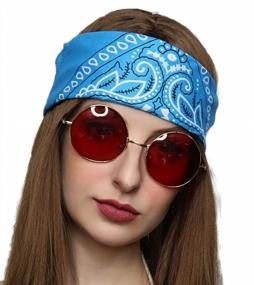 img 3 attached to Get Groovy With ALLAURA'S Long Brown Hippie Wig Set – Perfect For 60S 70S Costume Parties!