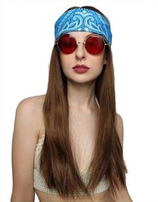 img 4 attached to Get Groovy With ALLAURA'S Long Brown Hippie Wig Set – Perfect For 60S 70S Costume Parties!