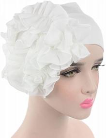 img 1 attached to TWGONE Womens Wrap Cap Flower Chemo Hat Beanie Scarf Turban Headband