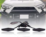enhance your 4runner's style and safety with runmade front led grill light in smoke len white light logo