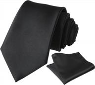 kajeer classic solid color tie and pocket square set: perfect for the stylish man! logo