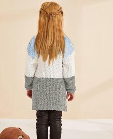 img 2 attached to Girls Fuzzy Knit Kids Sweaters - Cozy Popcorn Fall Winter Warm Clothes Cute Long Sleeve Pullover Tops By Gemijack