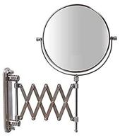 wall mounted makeup mirror with 8-inch two-sided swivel, 7x magnification and nickel finish for cosmetics and magnifying logo