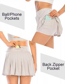 img 2 attached to Women'S Pleated Tennis Skorts: Activewear Running Sport Workout Skirts With Pockets Shorts For Golf & Athletics
