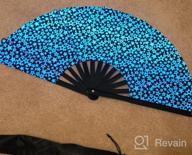 img 1 attached to Large Reflective Foldable Hand Fan For Raves And Festivals - Perfect For Women, Men And Drag Queens - Lightning Design - Ideal For EDM, Parties, Performances And More - By OMyTea review by Gary Morris