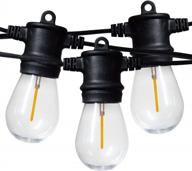 sunthin outdoor string lights, 96-футовые светильники для патио с 32 светодиодными небьющимися лампами для улицы, двора, террасы, крыльца, сада, бистро, кафе, вечеринки логотип