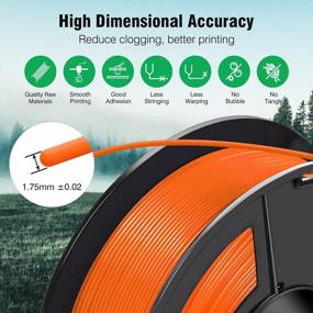 img 1 attached to Orange SUNLU Filament 1.75Mm - UV, Rain, And Heat Resistant Tough 3D Printer Filament For Outdoor Functional Mechanical Parts - 1Kg Spool (2.2Lbs) With 395 Meters