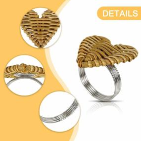img 2 attached to Add Elegance To Your Table Setting With GZHOK Heart-Shaped Bamboo Napkin Rings - Perfect For Weddings And Special Occasions (Set Of 6, Brown Love)