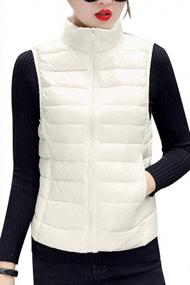 img 4 attached to YMING Womens Packable Down Vest Solid Color Lightweight Outwear Zipper Puffer Vest Jackets