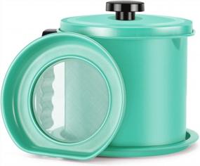 img 4 attached to Bacon Grease Container With Strainer, Ourokhome 1.3L / 5.2 Cup Kitchen Used Cooking Oil Storage Can Grease Keeper With Fine Mesh Filter And Lid For Fat, Hot Frying Oil (Aqua)