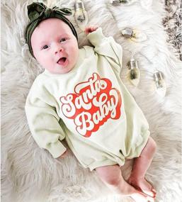img 3 attached to Fall-Inspired Oversized Onesie For Baby Girl Or Boy: Halloween Pumpkin Sweatshirt Romper And Long Sleeve Babyclothes
