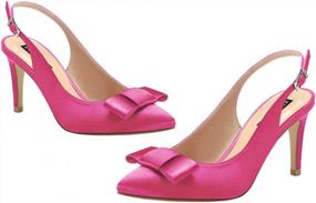 img 3 attached to Elegant Slingback Satin Pumps For Weddings, Parties, And Prom - ERIJUNOR Mid-Heels With Pointy Toes