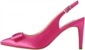 img 2 attached to Elegant Slingback Satin Pumps For Weddings, Parties, And Prom - ERIJUNOR Mid-Heels With Pointy Toes