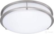 💡 enhanced illumination: 15-inch dimmable double ring led ceiling light – 22w, 1800lm, 4000k, brushed nickel finish, etl listed – versatile for commercial or residential use логотип