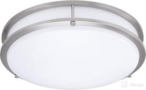 img 4 attached to 💡 Enhanced Illumination: 15-Inch Dimmable Double Ring LED Ceiling Light – 22W, 1800lm, 4000K, Brushed Nickel Finish, ETL Listed – Versatile for Commercial or Residential Use