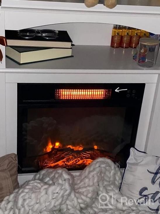 img 1 attached to Freestanding Electric Fireplace With Mantel, LED Log Flame, Shelf And Remote Control - 32" White Heater With 1400W Power By HOMCOM review by Lischelle Ward