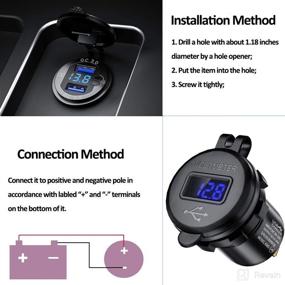 img 1 attached to 🔌 iMESTOU 12V USB Charger with Switch Voltmeter: Efficient Dual USB Quick Charge 3.0 Adapter for Car, Motorcycle, ATV, Boat, Marine, RV - Waterproof