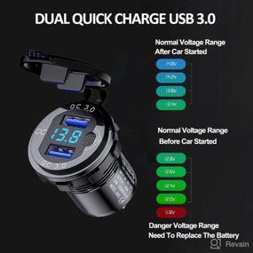 img 3 attached to 🔌 iMESTOU 12V USB Charger with Switch Voltmeter: Efficient Dual USB Quick Charge 3.0 Adapter for Car, Motorcycle, ATV, Boat, Marine, RV - Waterproof