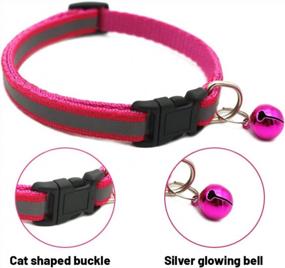 img 3 attached to NINEMAX 6 Pcs Cat Collar Reflective Nylon Collar For Cats With Bell For Kitten Protection, Adjustable From 7.5-12.6" Cats