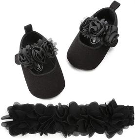 img 1 attached to Charming Isbasic Toddler Princess Christening Hairband Girls' Flats: Cute & Comfy Shoes