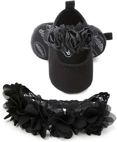 img 2 attached to Charming Isbasic Toddler Princess Christening Hairband Girls' Flats: Cute & Comfy Shoes