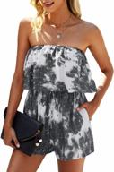 stylish tie-dye off-shoulder rompers with pockets for women - perfect summer jumpsuits logo