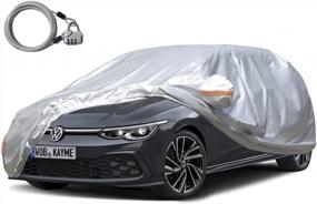 img 4 attached to Kayme All Weather Waterproof Car Cover With Lock And Zipper For Ford, VW, Mazda Hatchbacks (Up To 177 Inch)